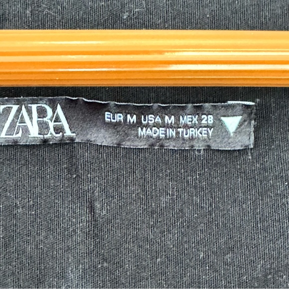 Zara Puff Sleeves Black Flare Corset Mini Dress Size M - Picture 5 of 10